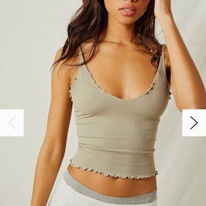 Free People Easy To Love Cami Sage Beige
